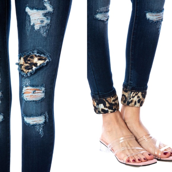 NWT KanCan Jeans Gracie Leopard Skinny - Picture 4 of 7